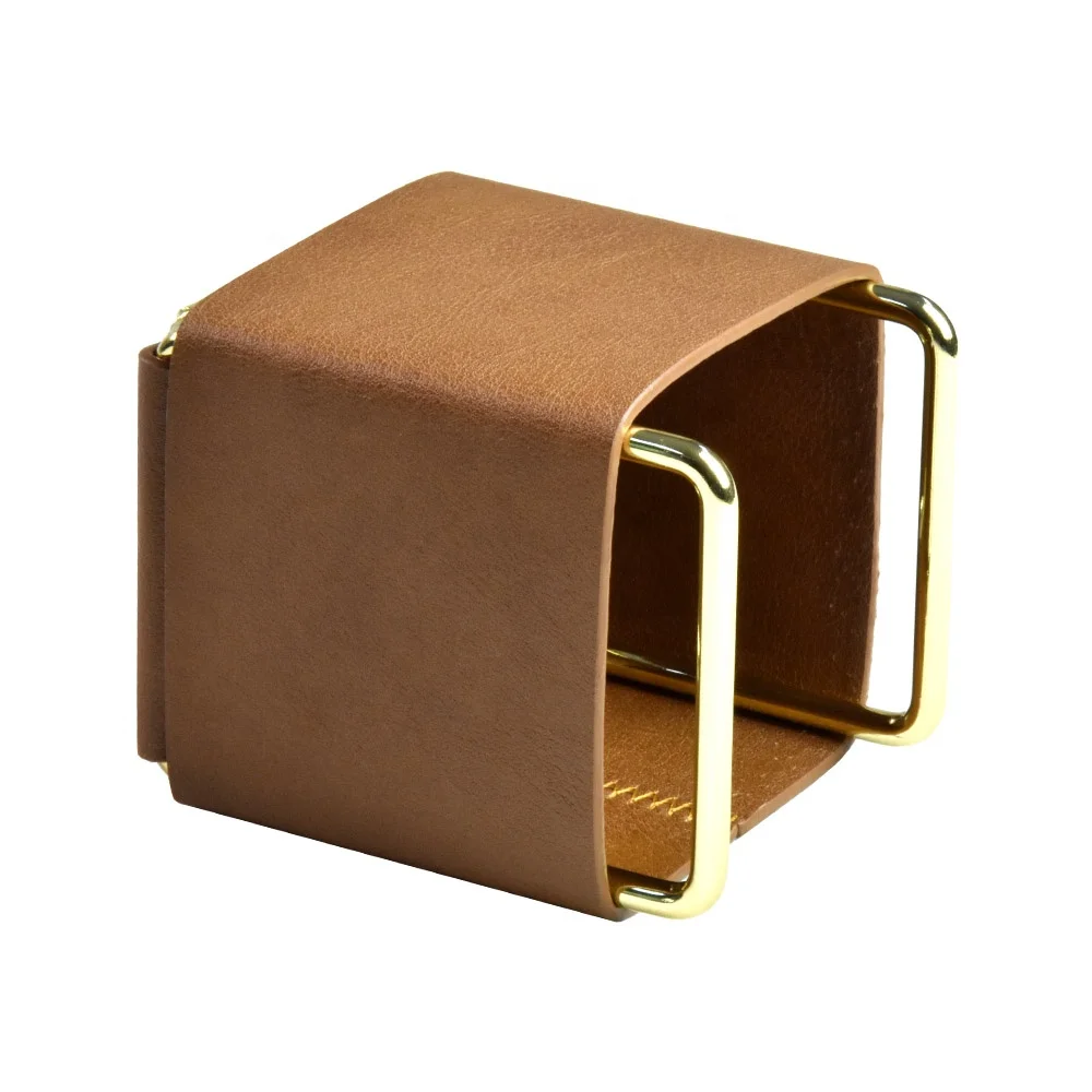 New Design Hot Selling Modern Office Home Desktop Leather Pen Holder Custom Logo