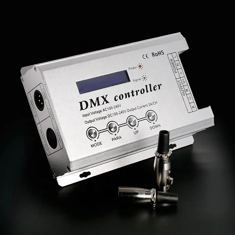 DMX512 Controller RGB AC100-240V 2ax3ch AC230V/240V Manual SWITCH RF DC 100~240V Common Anode 4 Line 3 Channels 0.77kg 1-year