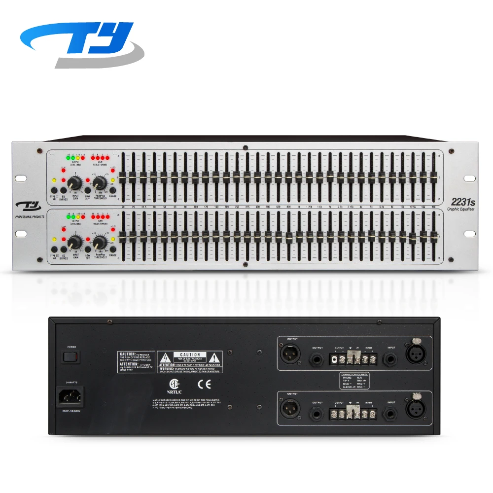 TianYin pv231 Профессиональный 2 канальный цифровой стерео ЖК дисплей аудио графический эквалайзер, обеспечивающий периферийных усилитель кроссовер