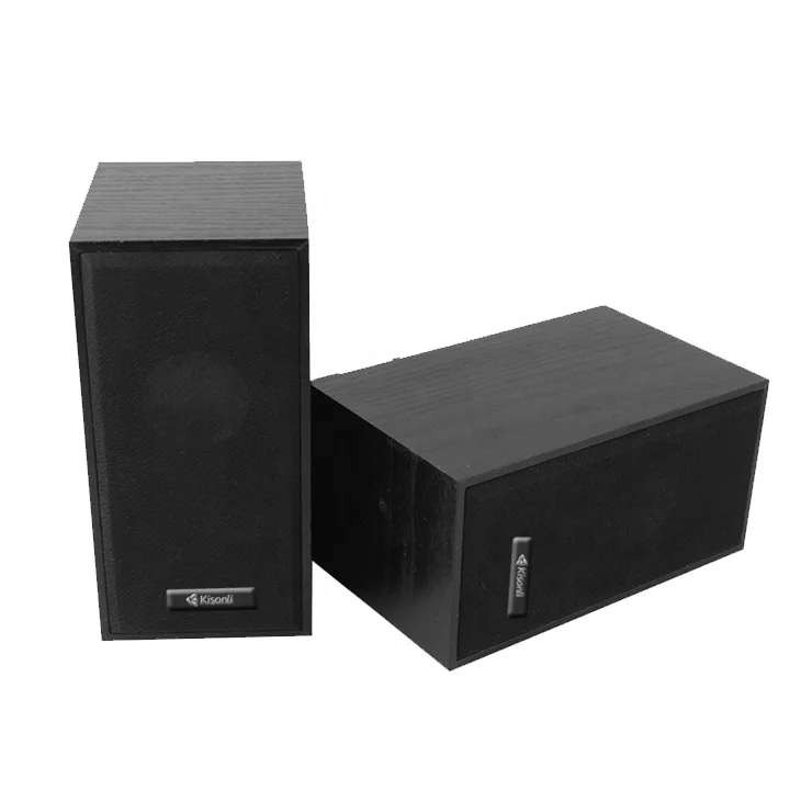 Best sound quality 2.0 wooden desktop speaker Mini Table PC Speaker OEM LOGO
