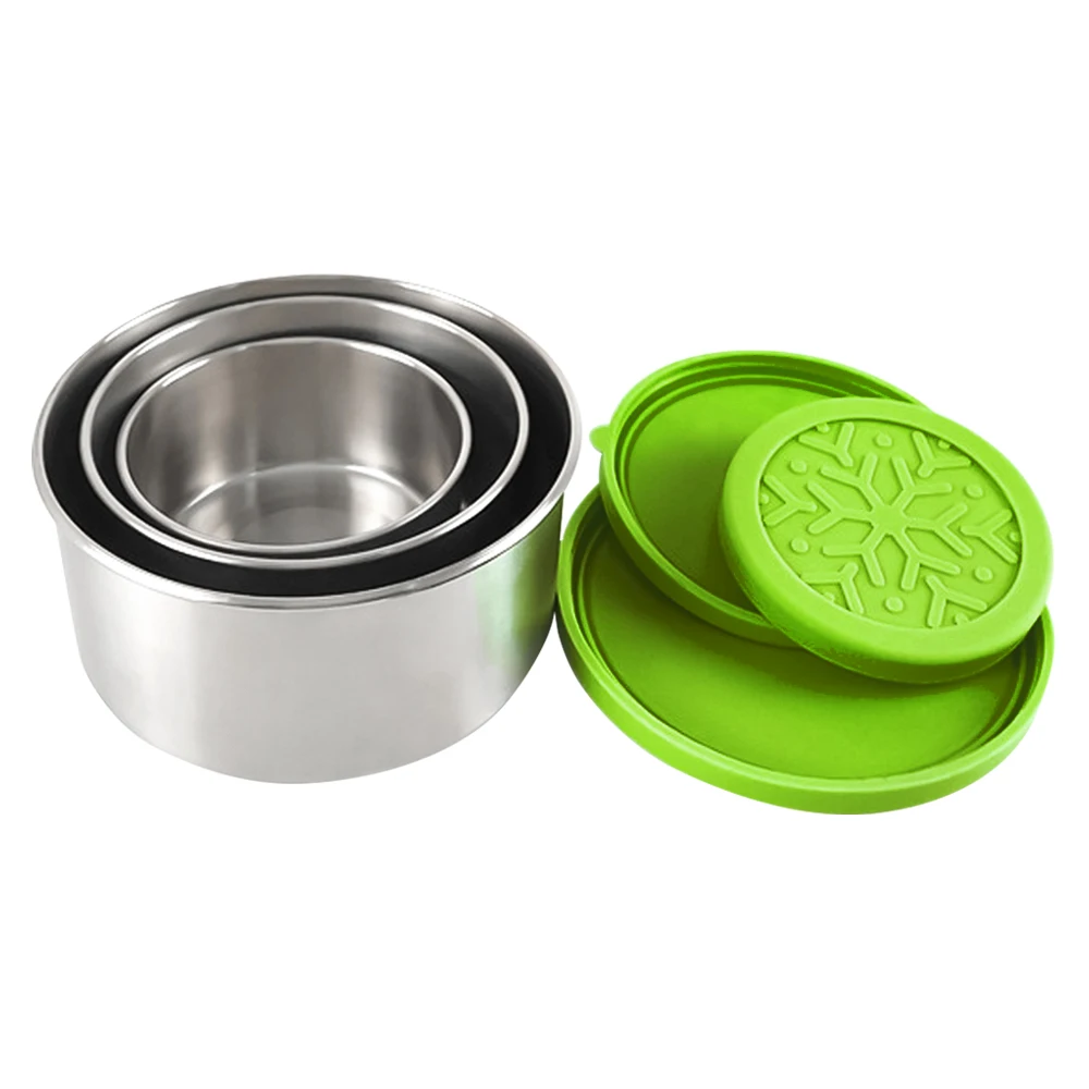 IKITCHEN Thermal Insulation Kids Lunch Box Stainless Steel Lunch Containers Baby Jar Bowl 3 Cups Green Lunch Box With Bottle