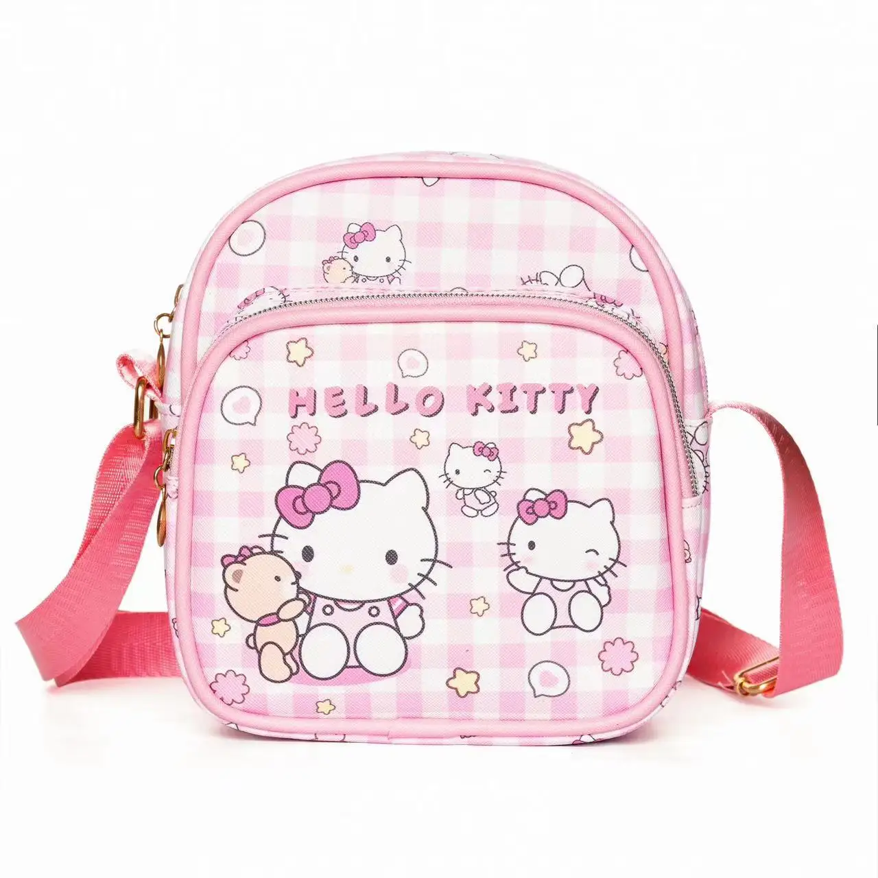Anime Kawaii Cinnamon Kuromi My Melody Pu Waterproof Sling Shoulder Bag Storage Small Portable fashion kids Square Bag
