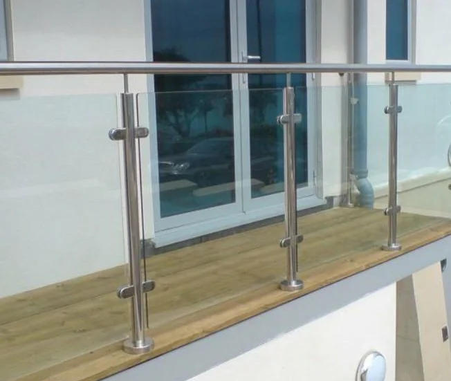 Elegance Glass Balustrade with Stainless Steel Posts Height Adjustment Railing Balcony Staircase Tempered Glass Fence