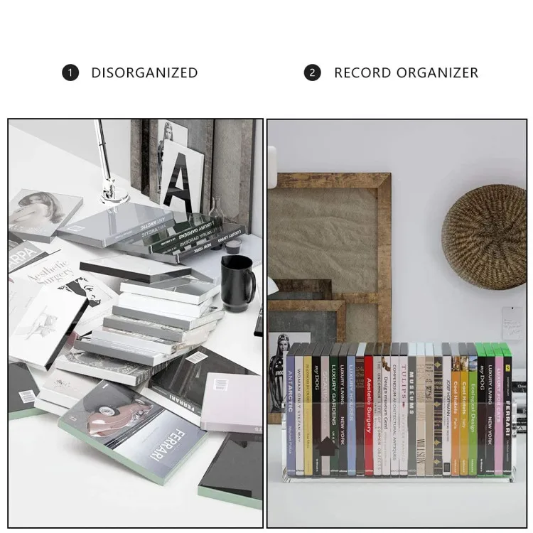 Простой акриловый прозрачный контейнер для хранения DVD/CD Настольный 2 упаковок брошюр игровых видеоигр