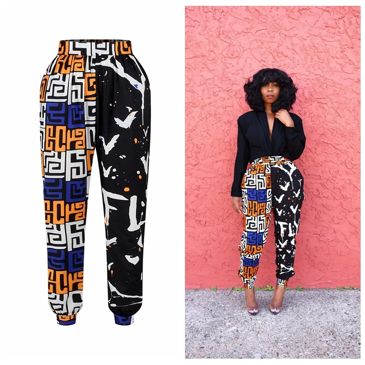 
African Style Clothing 2020 New Design High Waist Floral Harem Women Print African Pants 