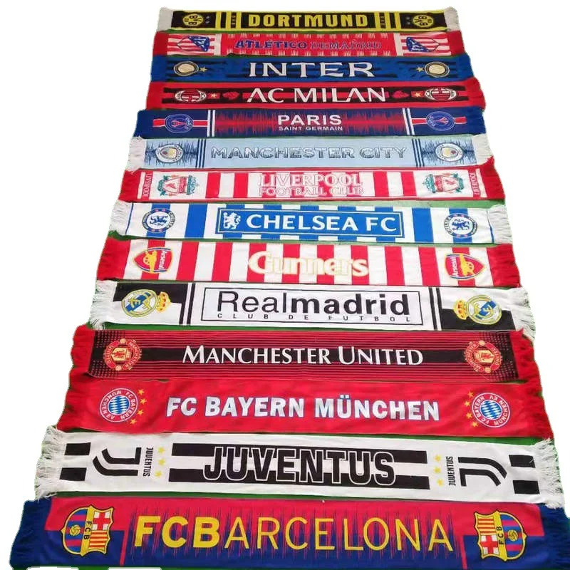 Customized Logo world football cup football team clubs fan souvenir woven scarf