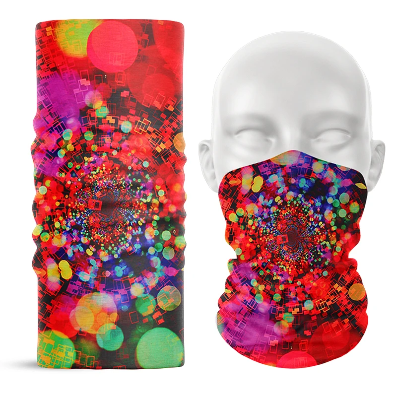 Wholesale Multi functional Seamless Polyester Fiber Colorful Custom Tubular Bandana Face shield Neck Warm Head Scarf