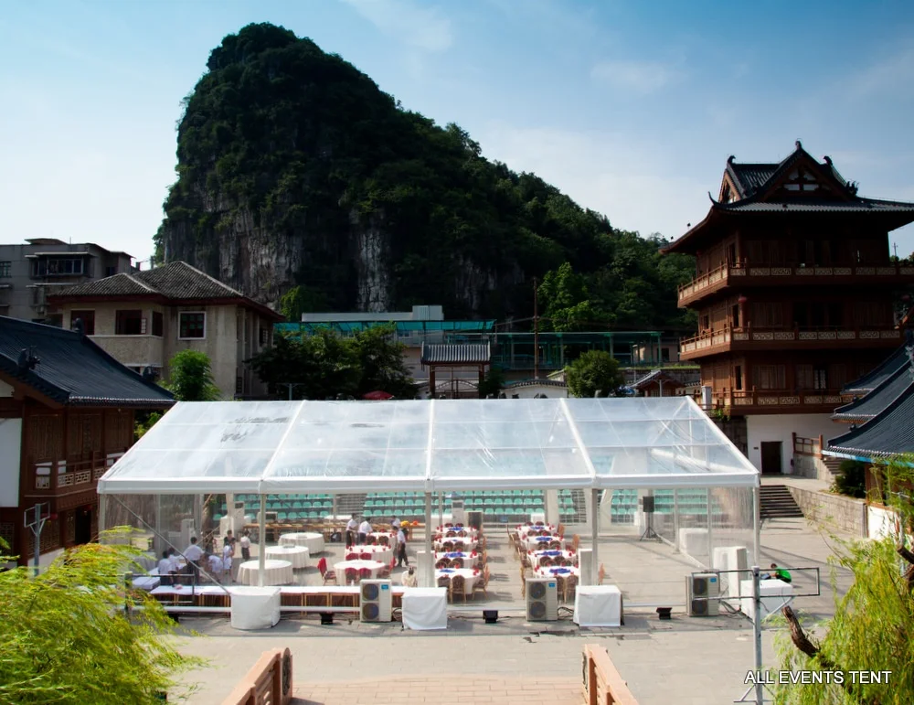 Luxury aluminum frame transparent PVC party wedding tents with glass walls