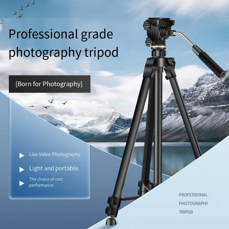 Lightweight Travel Aluminum Professional Photo Tripod Stand For Photography DSLR Camera Ring Light Flexible Camera Tripod