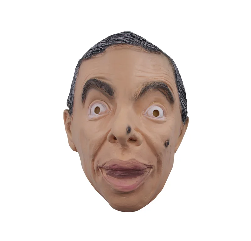 
Molezu Wholesale Custom Made in China Toy Quality Funny Mr Bean Factory Lifelike Human Latex Rubber Mask for Halloween Party 