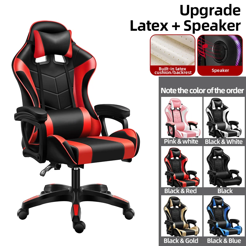 Free Sample Reclining Leather Custom Logo Iron Massage Racing  PU Leather Game Gaming Chair RGB Chair