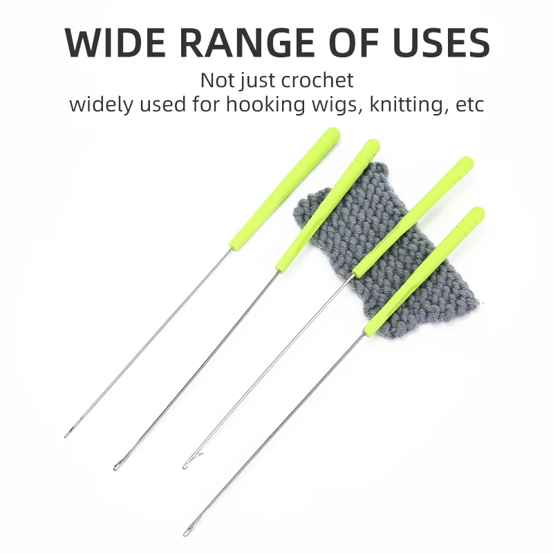 JP Plastic Yellow Handle Tongue Crochet Hook Diy Handwork Knitting Needles Tools Long Type Crochet Hook