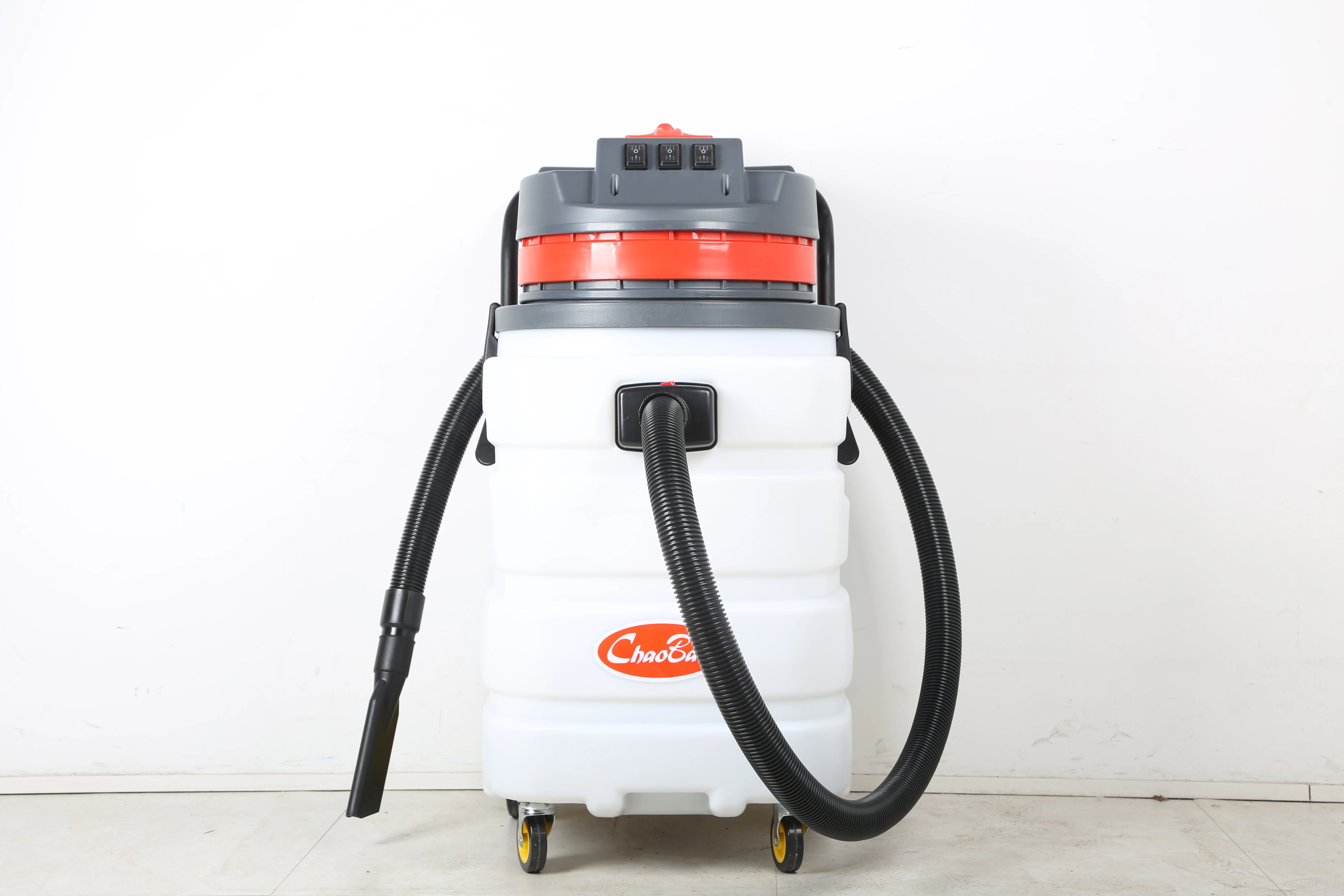  3-motor 3000W 90L высококачественный промышленный пылесос с пластиковым резервуаром для влажной и сухой