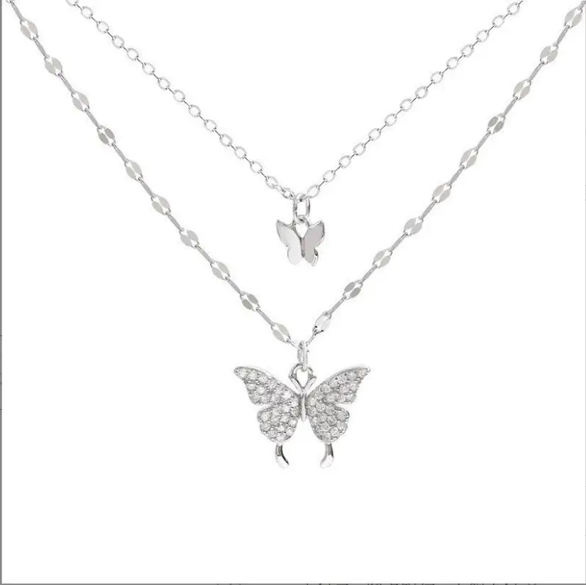 2021 fashion 925 silver plating  Butterfly pendant jewelry