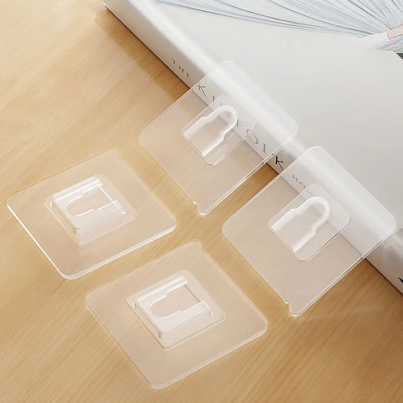 Transparent Plastic Wall Hook Double Sided Adhesive Suction Cup Double Sided Sucker Hook Bathroom Shower Clothes Hanging