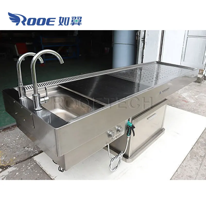 Funeral Washing Table Stainless Steel Wash Station with Shredder Sink and Ventilation System