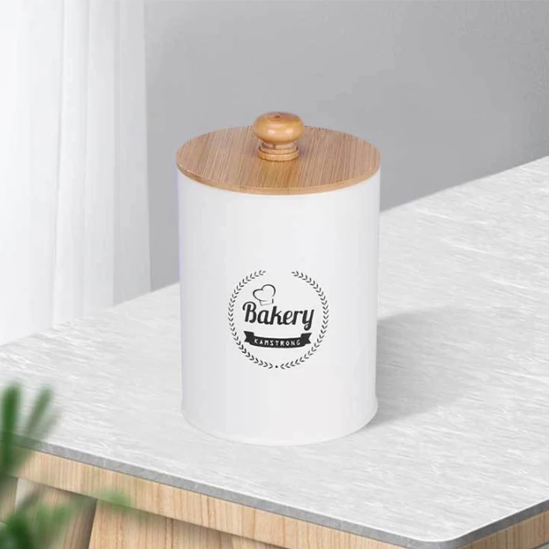 Custom Porcelain Coffee Tea Container Ceramic Food Storage Jar with Airtight Seal Bamboo