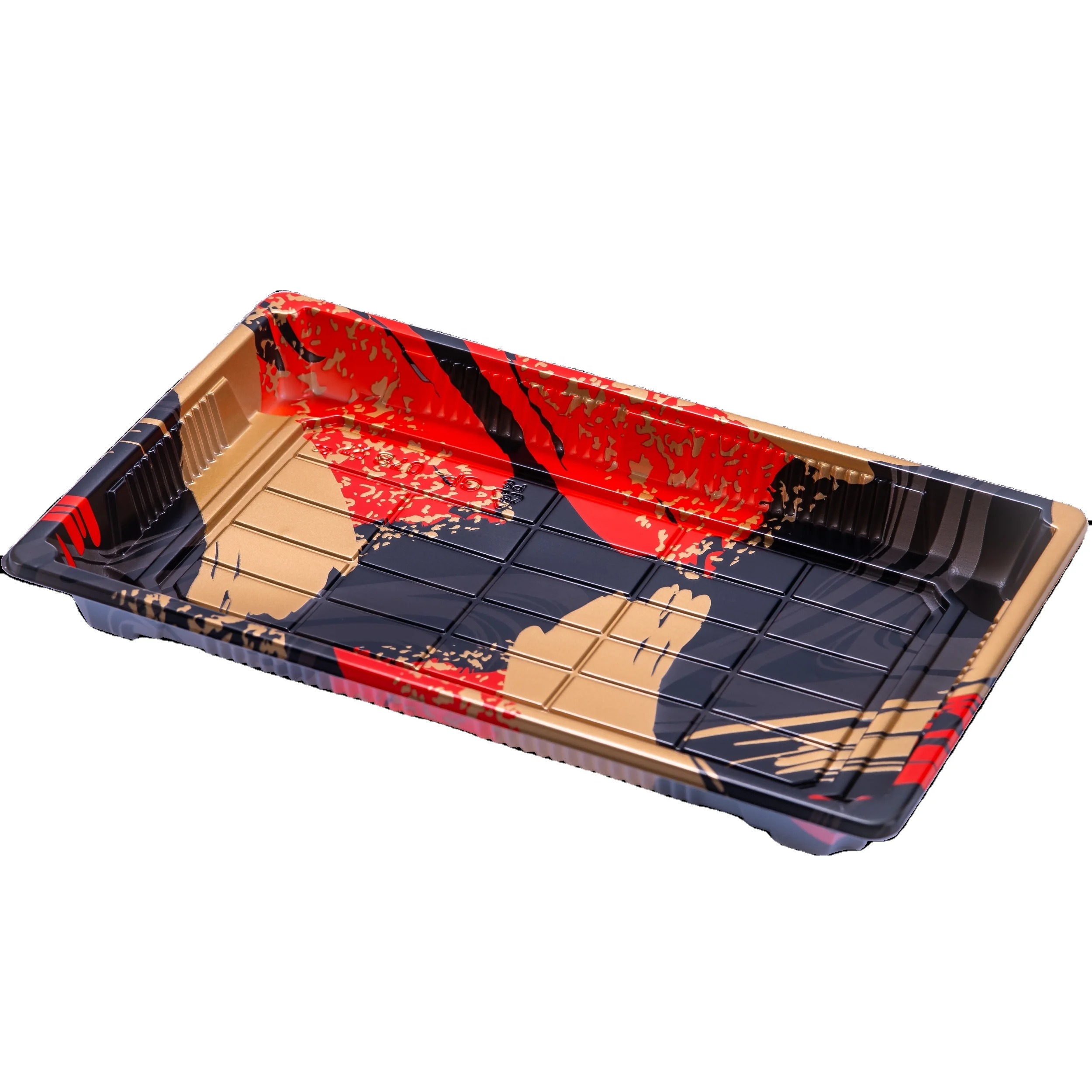 Custom PET Plastic Sushi Box Container disposable sushi PET tray with lid