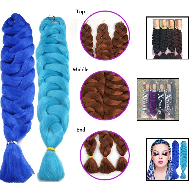 Wholesale 82 inch xpression jumbo braid hair pre stretched xpression jumbo synthetic expression braiding hair extensions