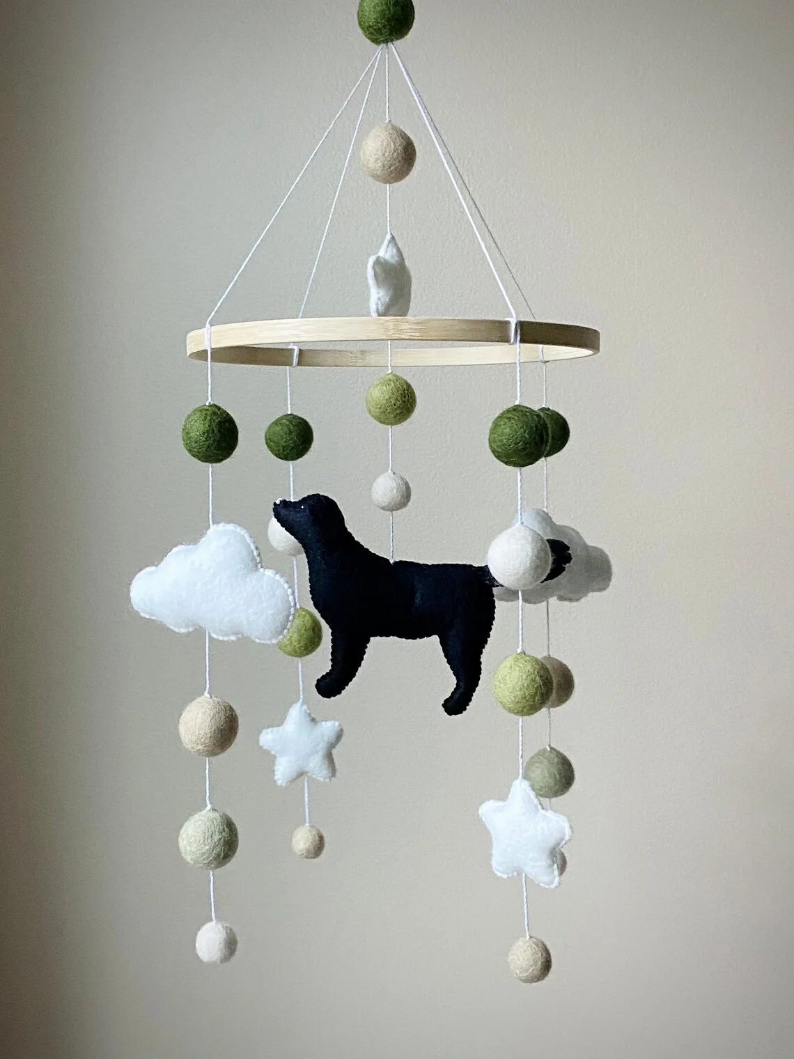 montessori golden retriever nordic stuffed handmade nursery decor high quality soft bed toy dog felt baby crib mobile