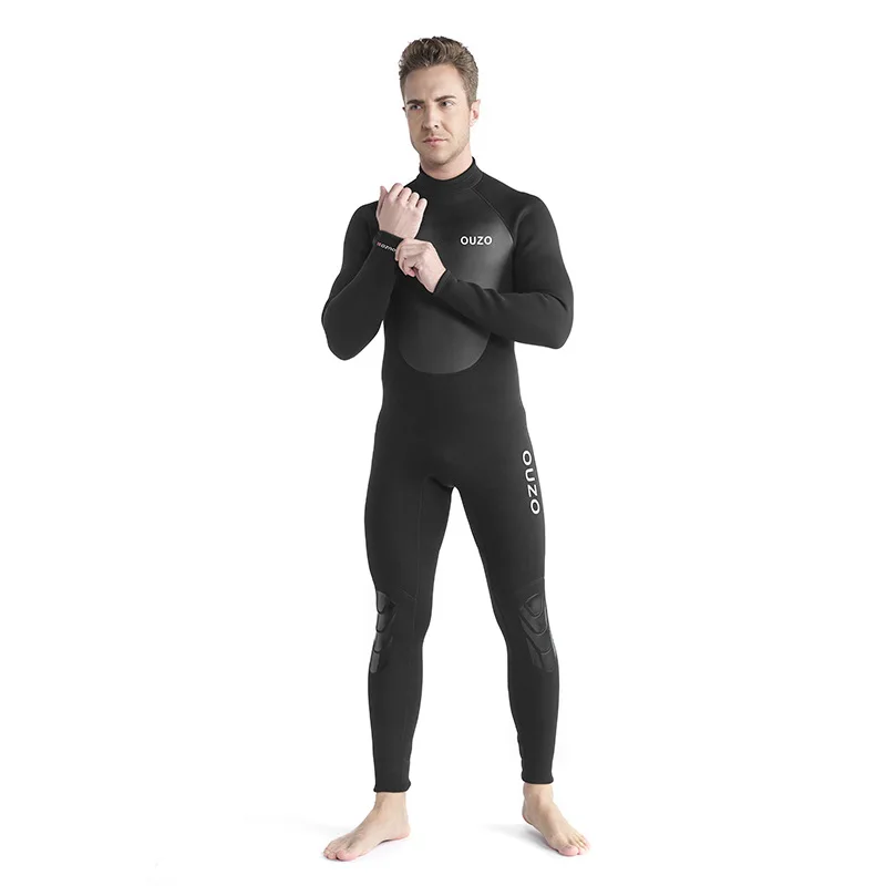 Full Wetsuits 3mm Neoprene Wetsuit Back Zip Long Sleeve for Diving Surfing Snorkeling One Piece Wet Suit for Men