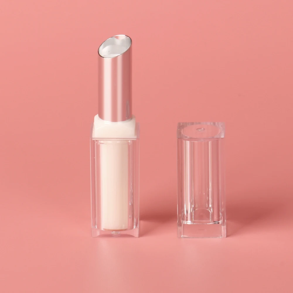 Omi square customized empty metal nude lipstick tube packaging for cosmetic packing