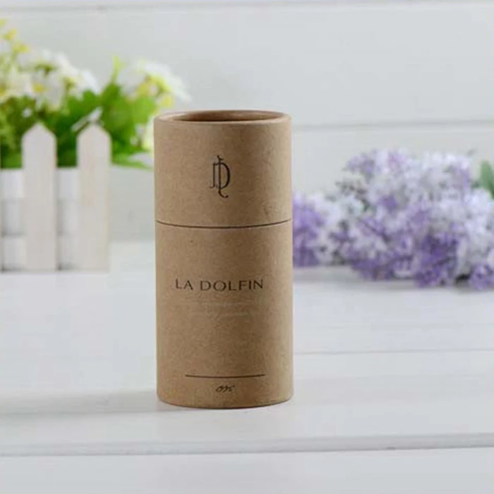 Biodegradable kraft paper packaging tube for 10ml oil bottle custom logo round craft cardboard cylinder tubes box
