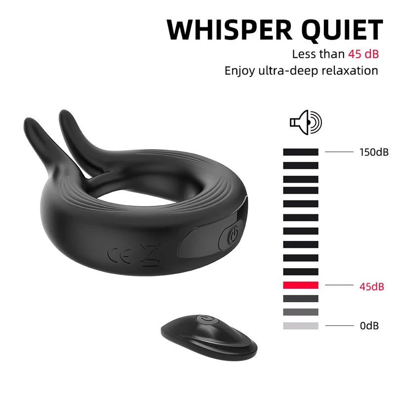 Masturbator Sex Toy Store Hot SaleElectronic Cock Ring	Rabbit Ears Cock RingBlackLatex Cock Ring