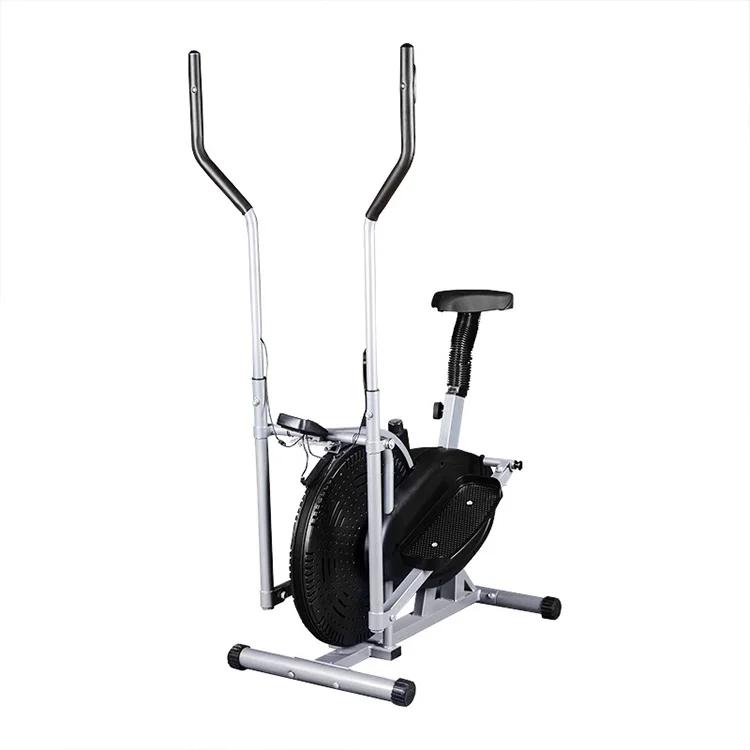 Wellshow Sport Mini Elliptical Trainer Air Bike Bicycle Cardio Exercise Machine Orbitrac With Seat Gym Equipment