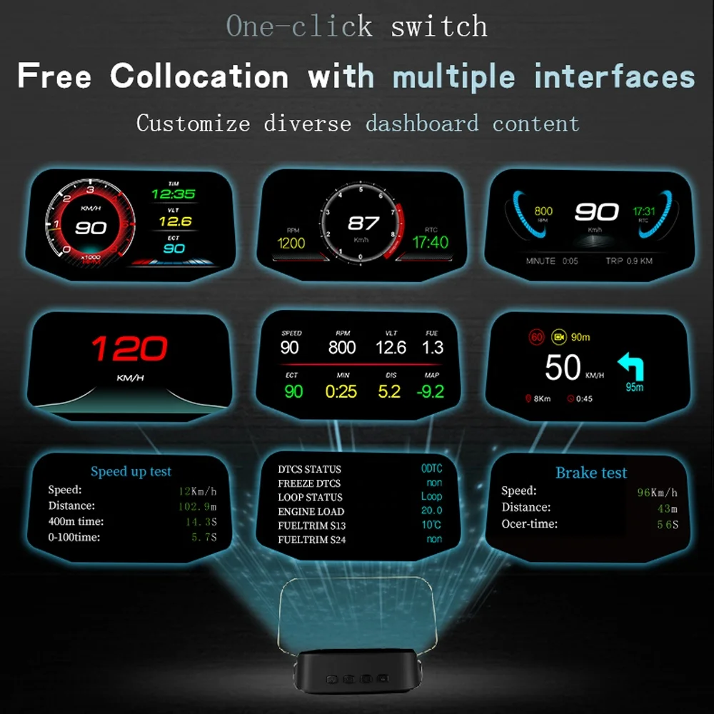  Новый дизайн tpms Автомобильная сигнализация obd2 GPS светодиодный дисплей повышенной скорости проектор навигация C2 hud Дисплей новый автомобильный