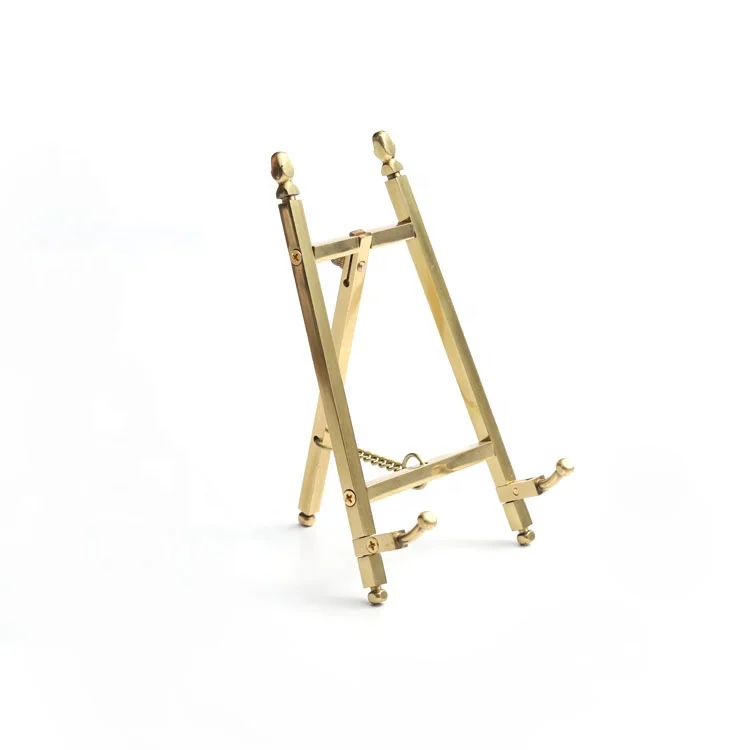 
Wholesale Sale Portable Mobile OEM Table Top Stand Brass Photo Picture Display Shelves brass easel stand for calendar  (60522760468)