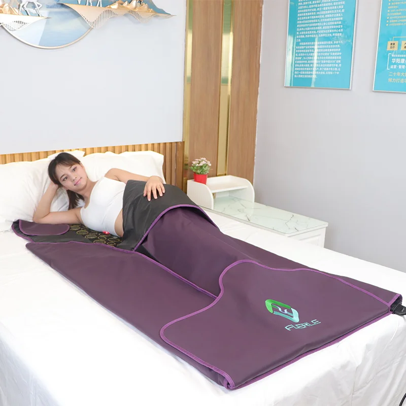Waterproof portable home tourmaline jade germanium sauna infrared blanket low emf full body infra red spa blanket