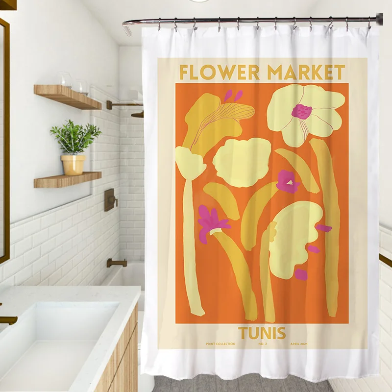 wholesale Korea fresh ins style waterproof shower curtain for bathroom