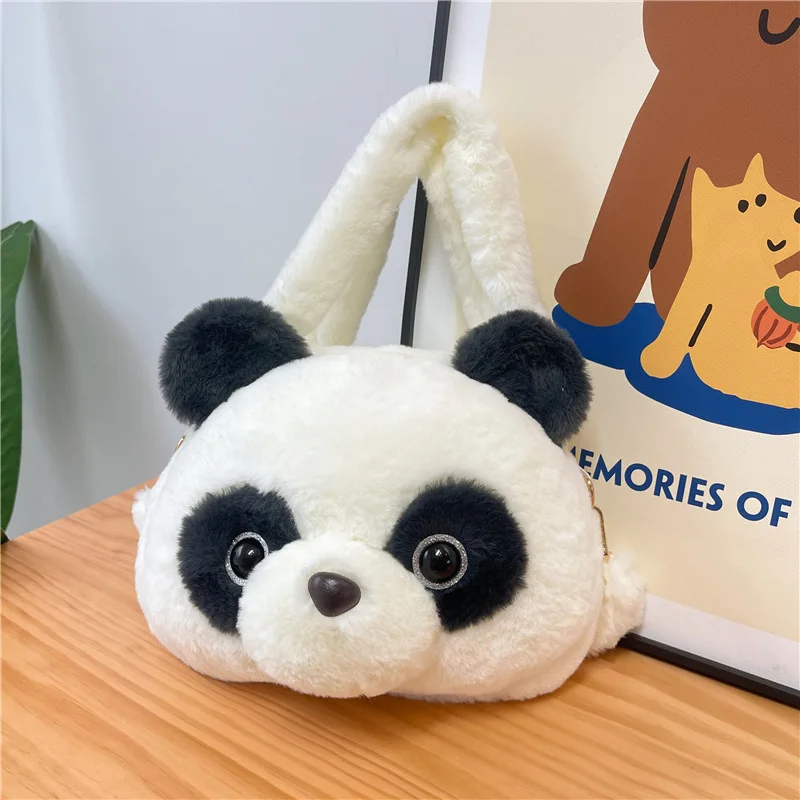 Kids School Bags Cute Panda Stuffed Animals Toys Shoulder Bag soft toys for Girl gift Panda Plush Bag With Handle