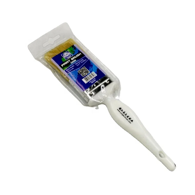 Pure hog hair plastic handle paint brush