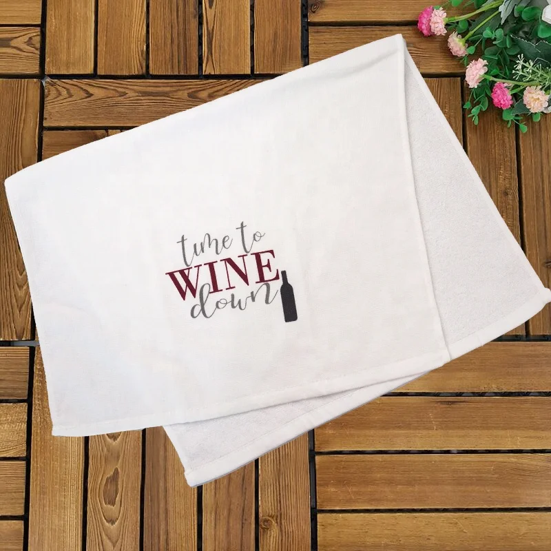 Hand towel kitchen towel Rectangle custom print Cotton pigment printing Kitchen towels one side terry Cloth Easter