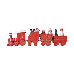 Kids Toys Christmas Train Wooden Home Christmas Decoration Ornament Festival New Year Gift