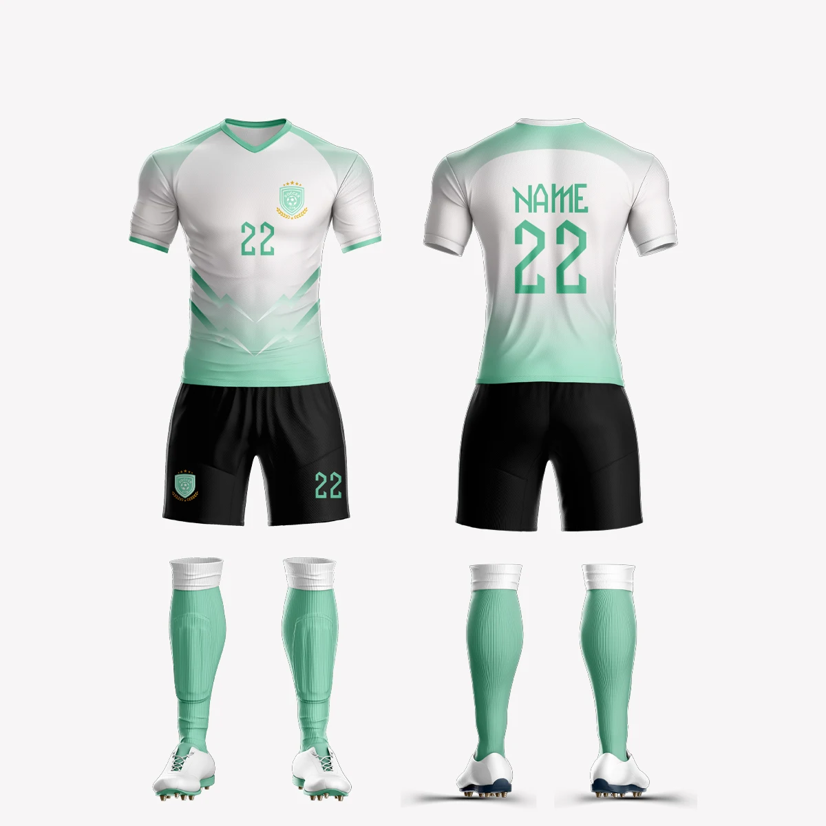 Custom Quick Dry Soccer Wear Sublimation Printed Soccer Tracksuit Breathable Team Soccer Uniforms Kit