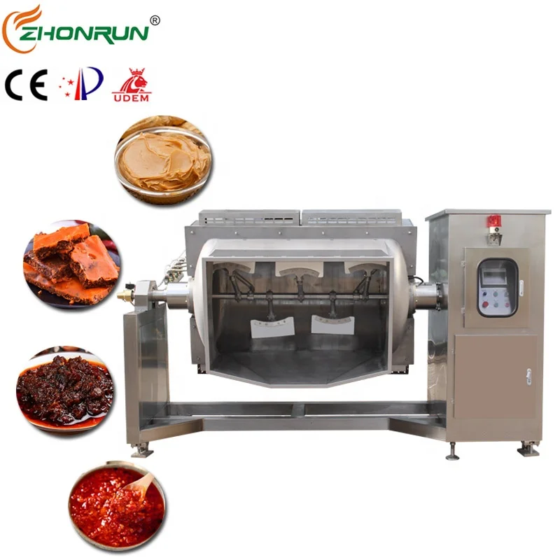 Industrial big capacity steam heating horizontal inclinable cooking mixer for coco syrup and Sugarcane syrup