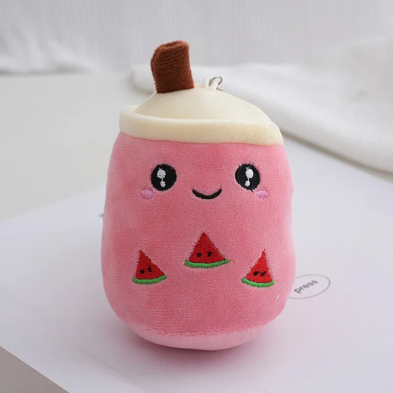 12cm Boba Key Chain Cute Milk Tea Cup Plush Toy Bag Hanging Decoration Plush Keychain