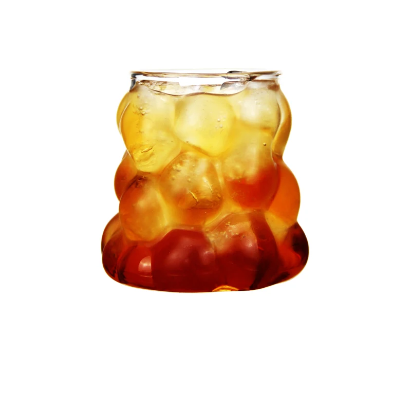 Multifunctional hand blown glass mug iced coffee glasses comfortable to hold drinking glasses