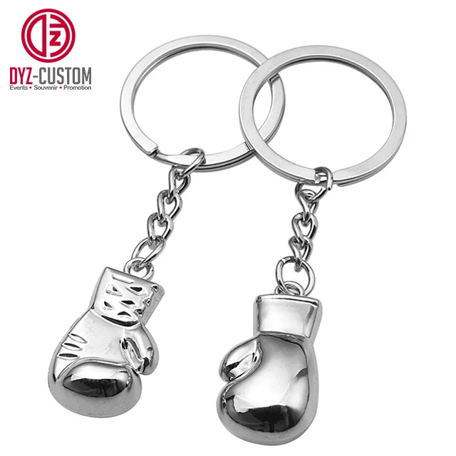 Mini 3D Boxing Glove Metal Keychain Stylish Design for Car or Bag Accessory