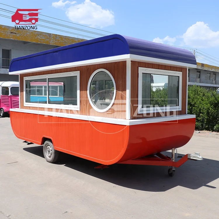 Mobile food cart coffee catering concession airstream fast food trailer fully equipped ice cream electric food truck