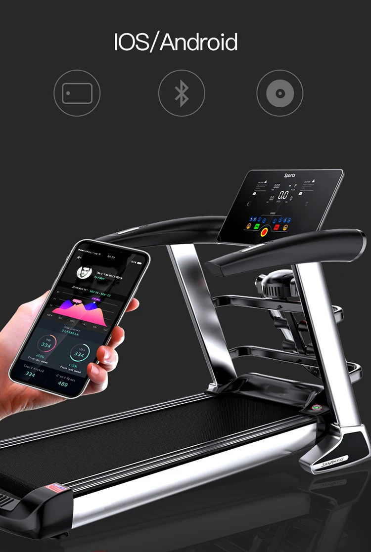 Multi-function wireless electric commercial motorized treadmill machine manufactures