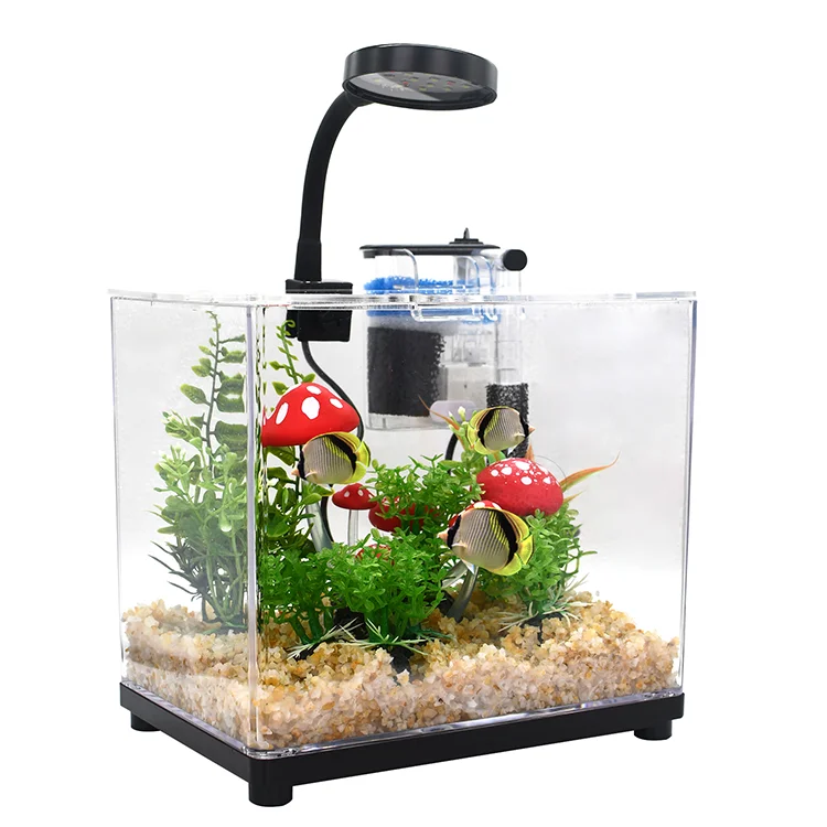 Wholesale Fish Aquarium Small Desktop Fish Aquarium Accessories HD Home Mini Acrylic Aquarium Fish Tanks