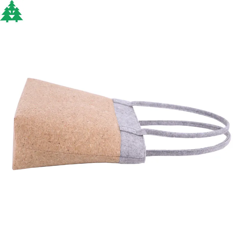 Shopping Bags Lady Women Handbags Popular Felt and Cork Products Handmade Fabric Fashion Customized Logo