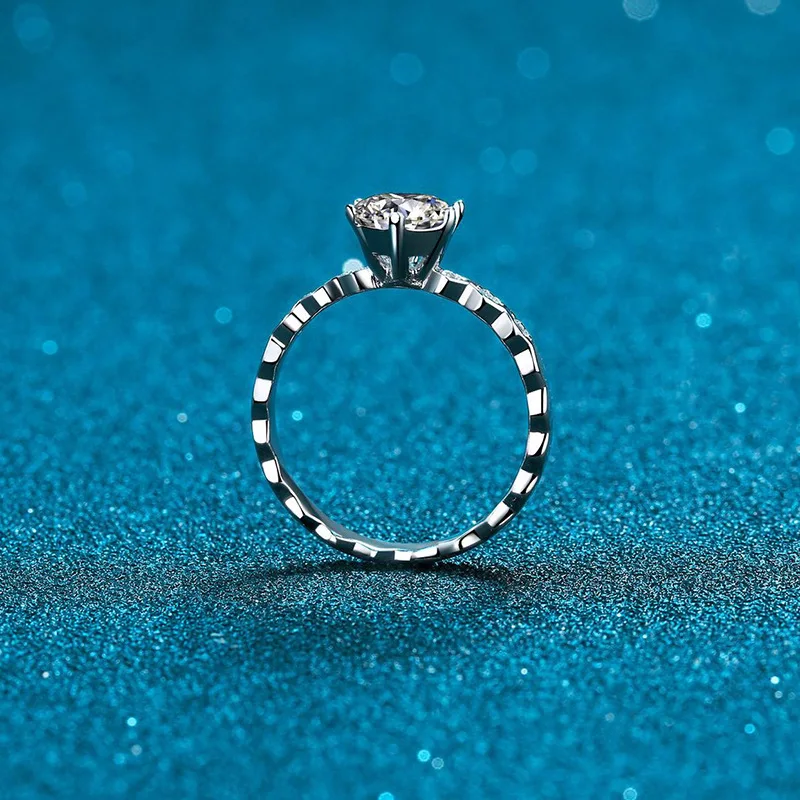JS one carat moissanite diamond ring women s925 sterling silver ring honeycomb simple fashion factory wholesale