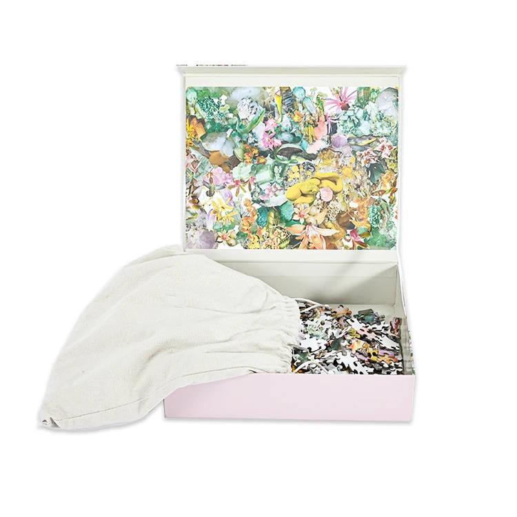 Custom Jigsaw Puzzle With Fabric Bag And Magnetic Box