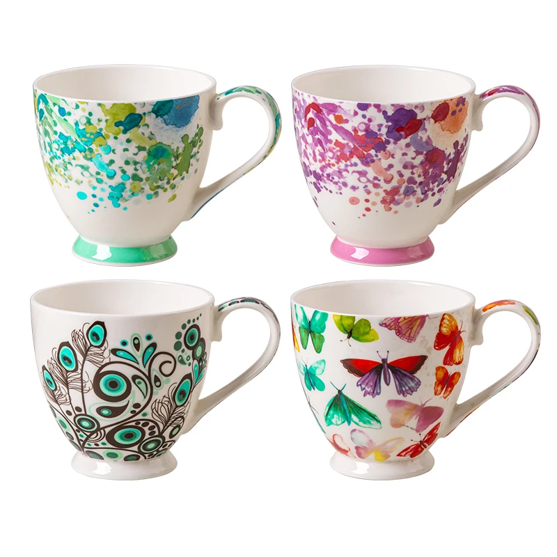 Large Ceramic  Corn Mug Elegant Healthy Fine Bone China Breakfast Mug With Handle