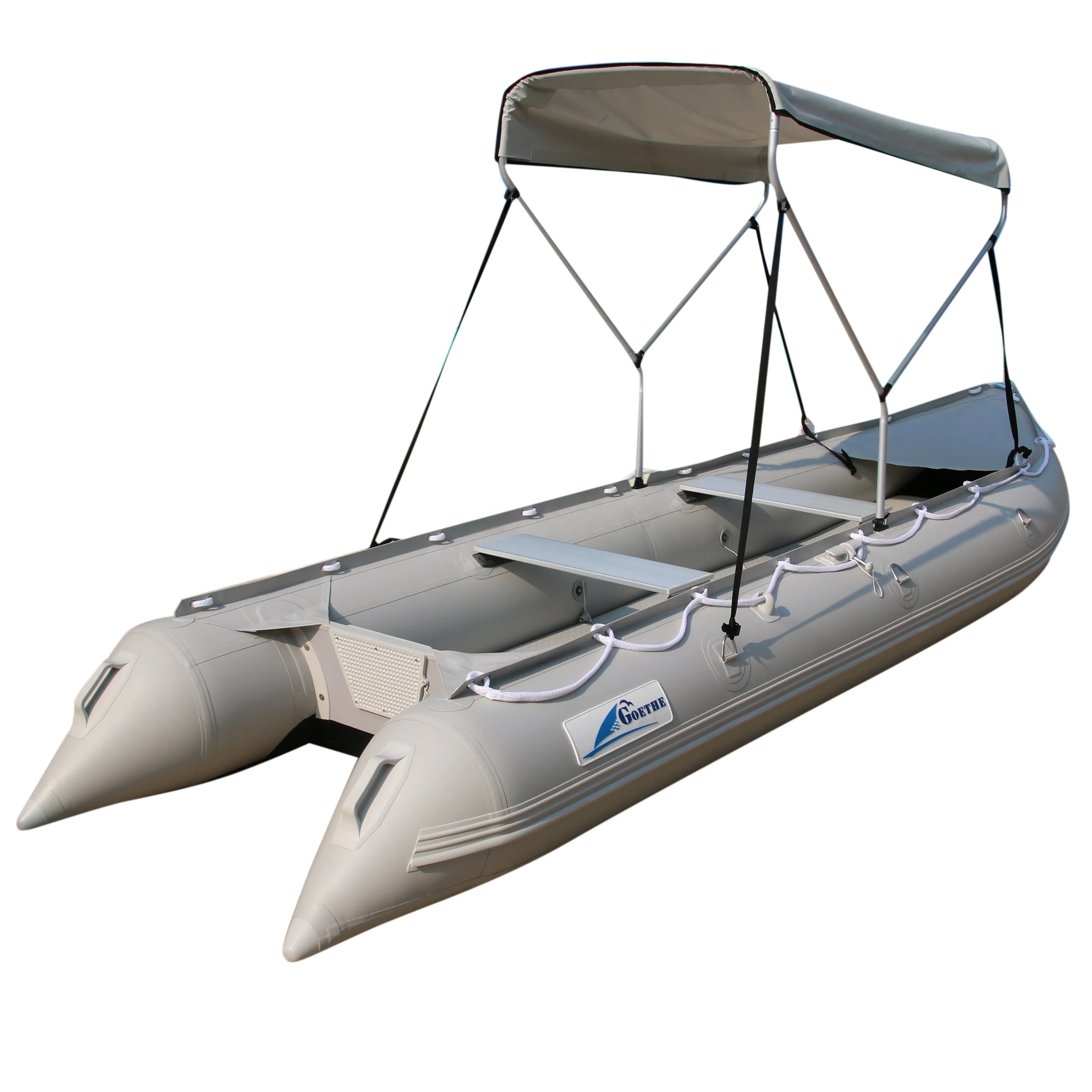 Goethe Goboat GTK370 PVC/Hypalon Inflatable Kayak,2-Passengers Fishing Drifting Raft With Aluminum Boat Seat